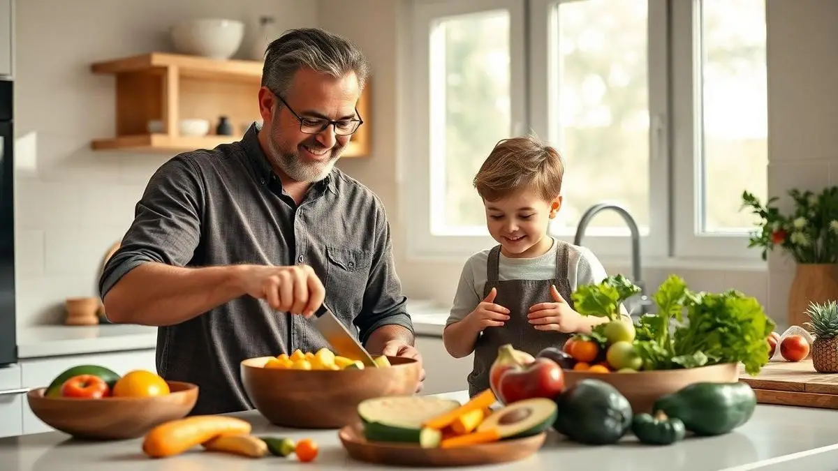 Alimentação saudável criança pai solo: refeições nutritivas e fáceis