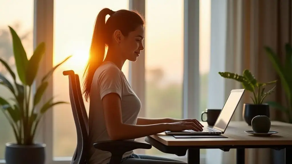 Combine alongamento com ergonomia no home office